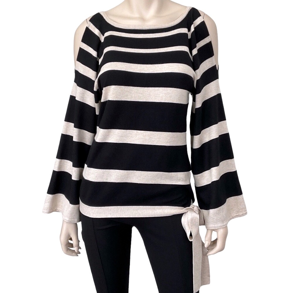 Boston Proper cold shoulder side tie sweater